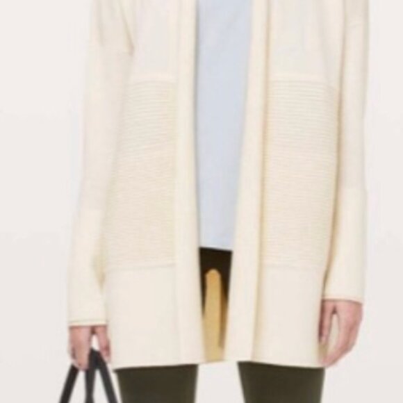 Lululemon Athletica Sweater | Sit In Lotus Wrap II cream size 12 - Picture 3 of 13